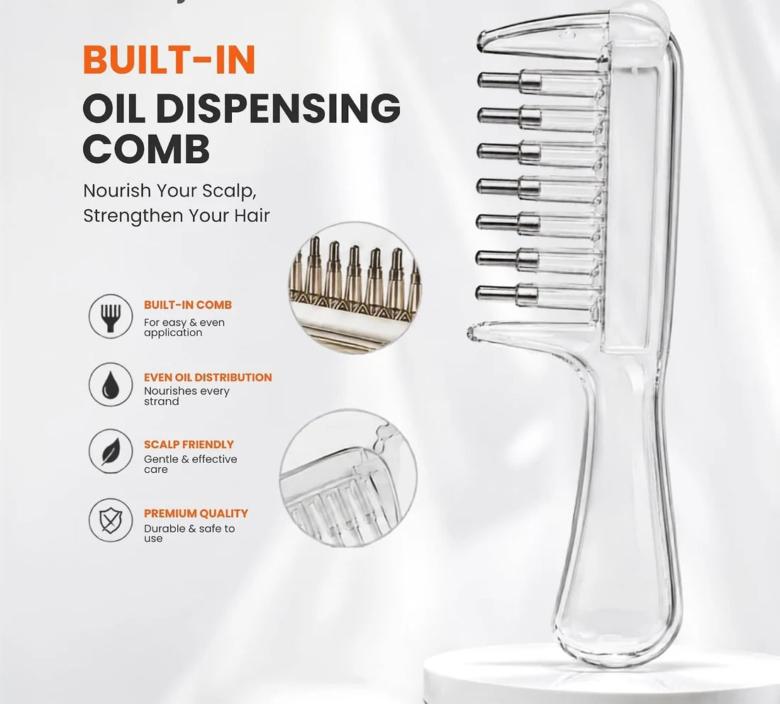 Hair Oil Applicator Comb & Refillable Scalp Massager