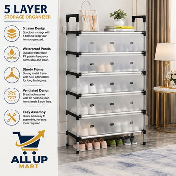 Multilayer Dustproof Shoe Rack – Spacious & Durable Home Organizer