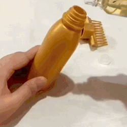 (Pack of 2) Multipurpose Yellow Hair Oil Applicator Comb Bottle